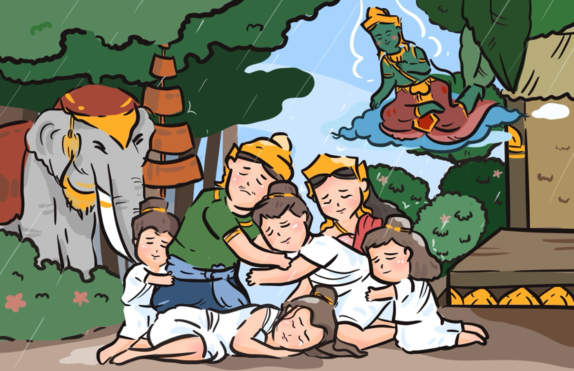 ฉากครอบครัวในมหาเวสสันดรชาดก